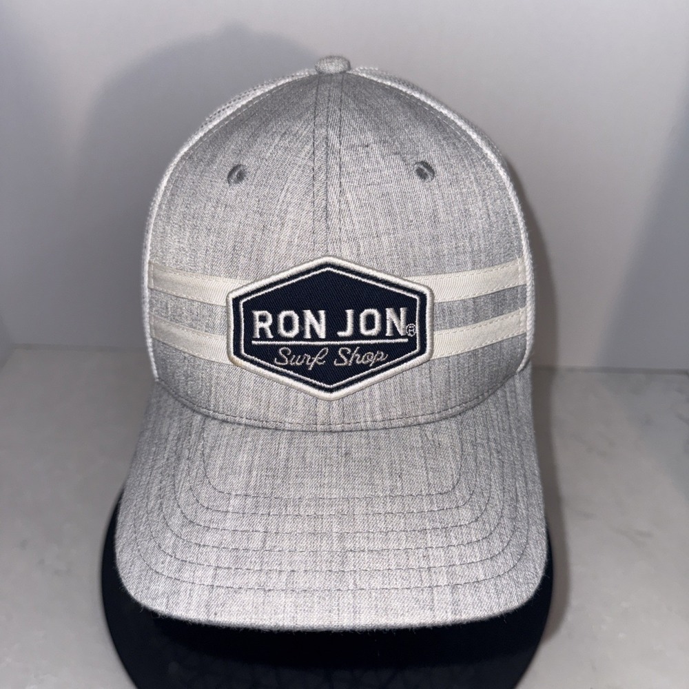 Ron Jon Surf Shop Trucker Hat Gray White Mesh patch  Snapback Cap